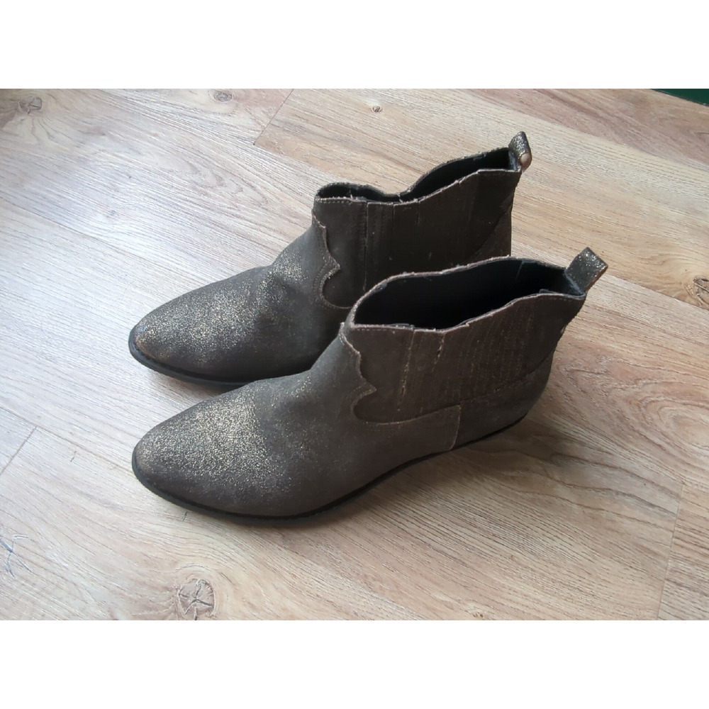Golden Goose Crosby Western Chelsea Boots Womens 38 Gold Mettalic - Picture 4 of 16